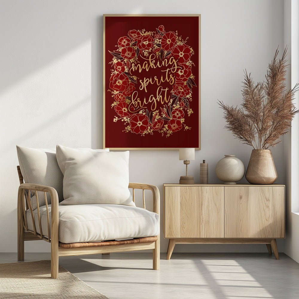 Making spirits bright - red Poster