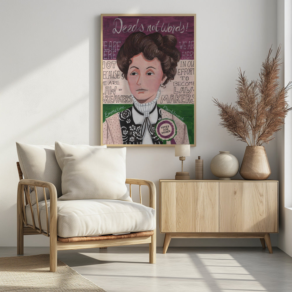 Portrait of a woman, Emmeline Pankhurst Poster