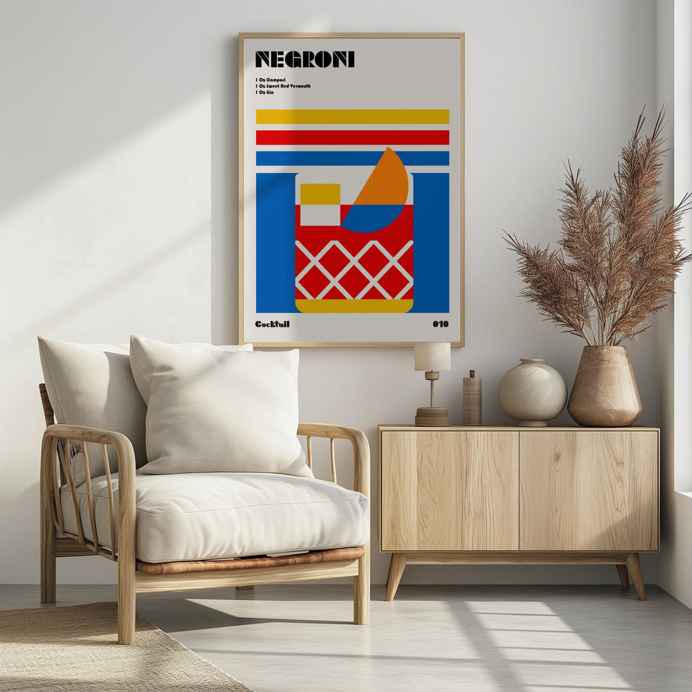 Negroni Bauhaus Cocktail Poster