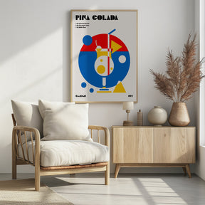 Pina Colada Bauhaus Cocktail Poster