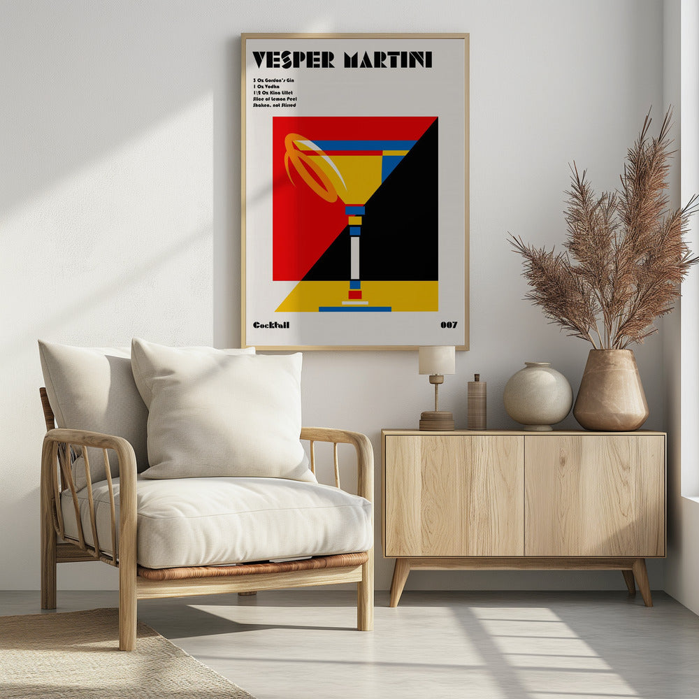 Vesper Martini Bauhaus Cocktail Poster