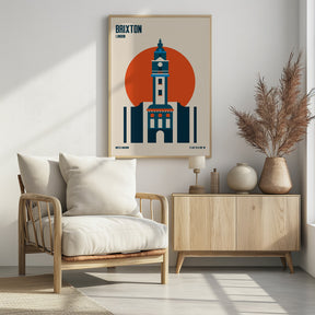 Brixton Tower Retro Travel Print Poster