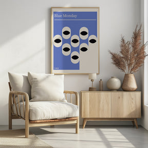 Blue Monday Abstract Retro Poster