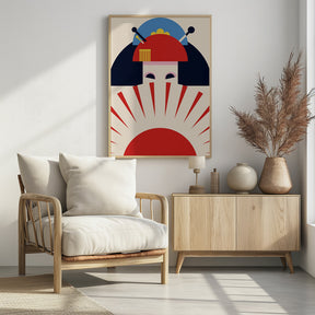 Geisha Girl Retro Minimalist Design Poster