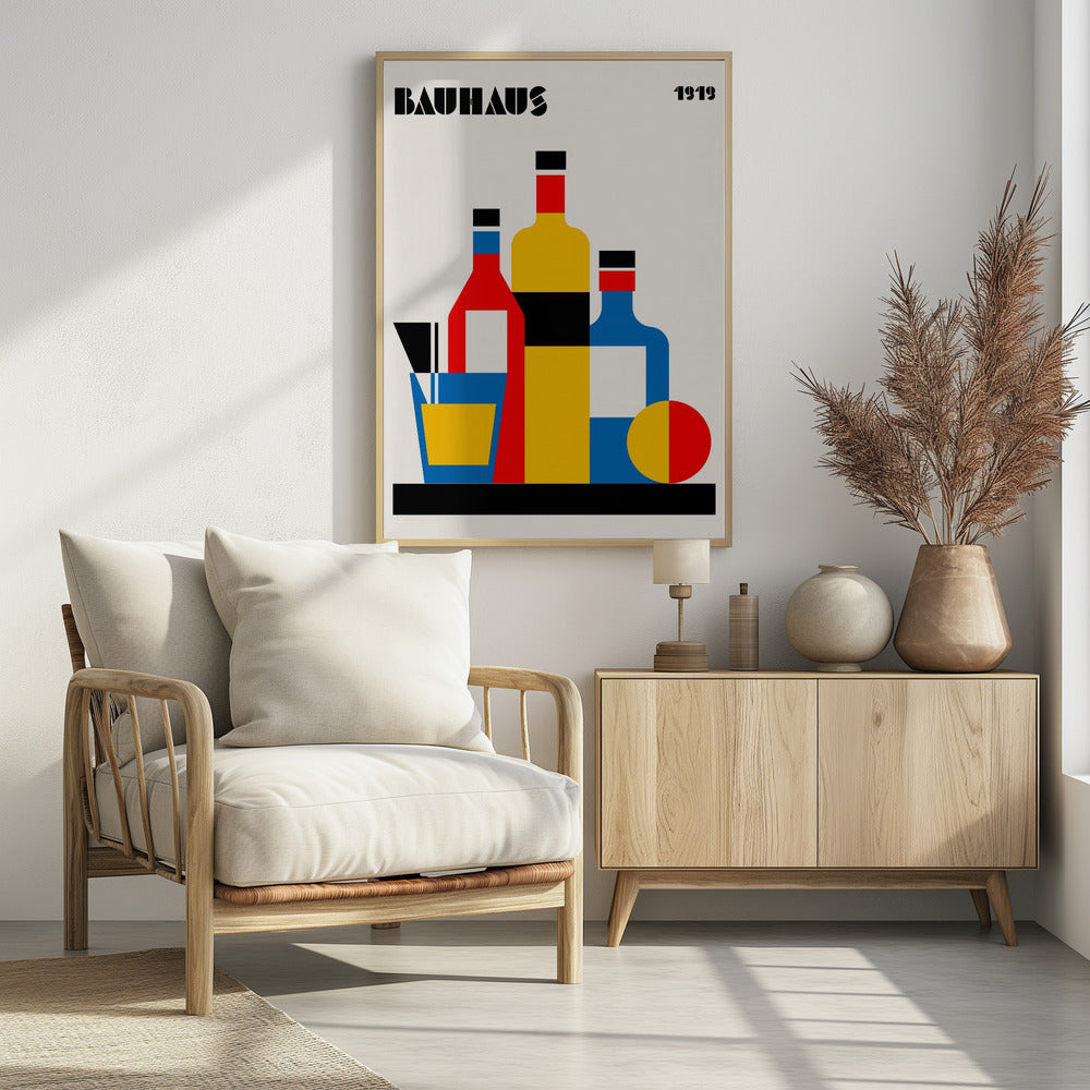 Bauhaus Wine Print Poster