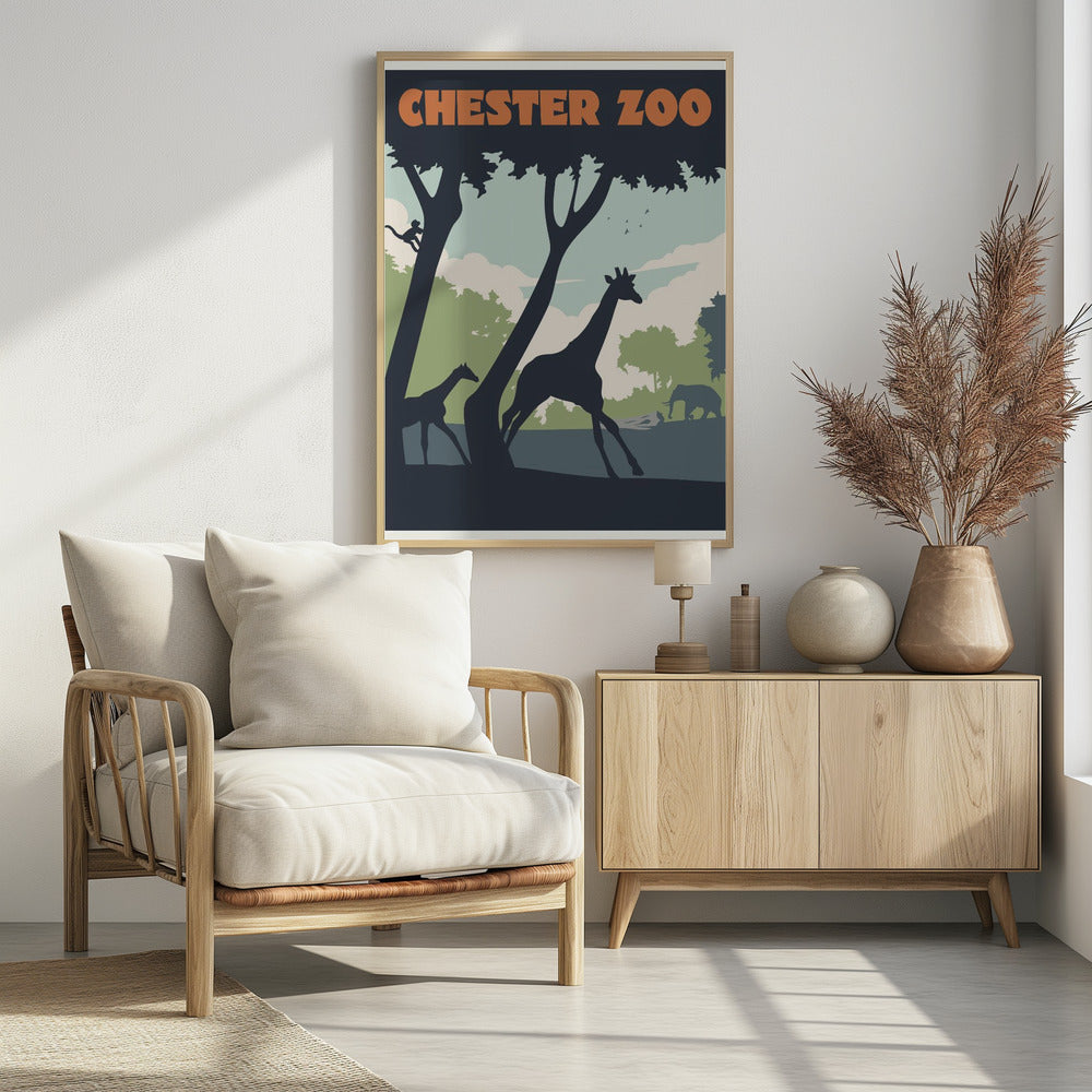 Chester Zoo Travel Print Poster