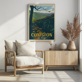 Coniston Lake District Travel Print Poster