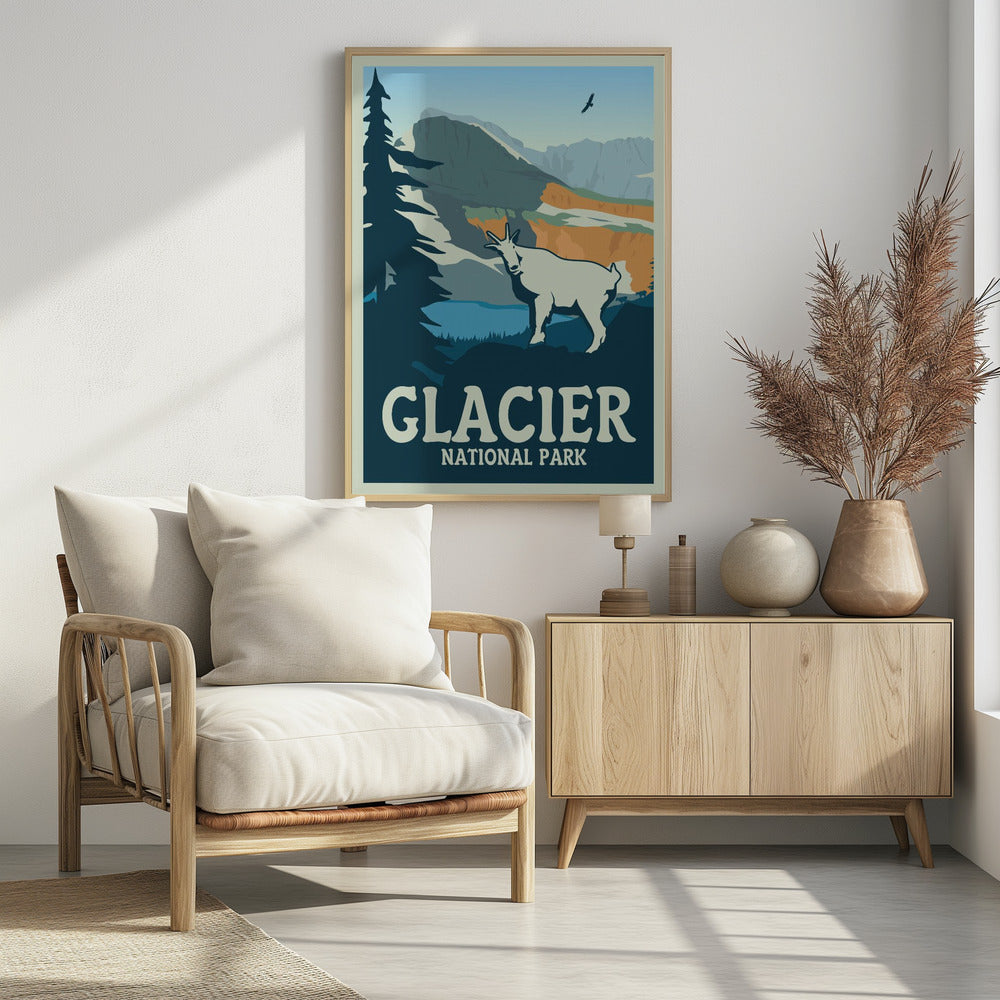 Glacier National Park Travel Print Poster