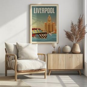 Liverpool Liver Building Travel Print Poster