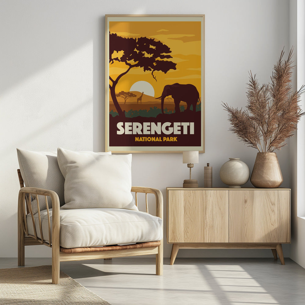 Serengeti National Park Travel Print Poster