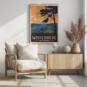 Windermere Lake District Travel Print Poster