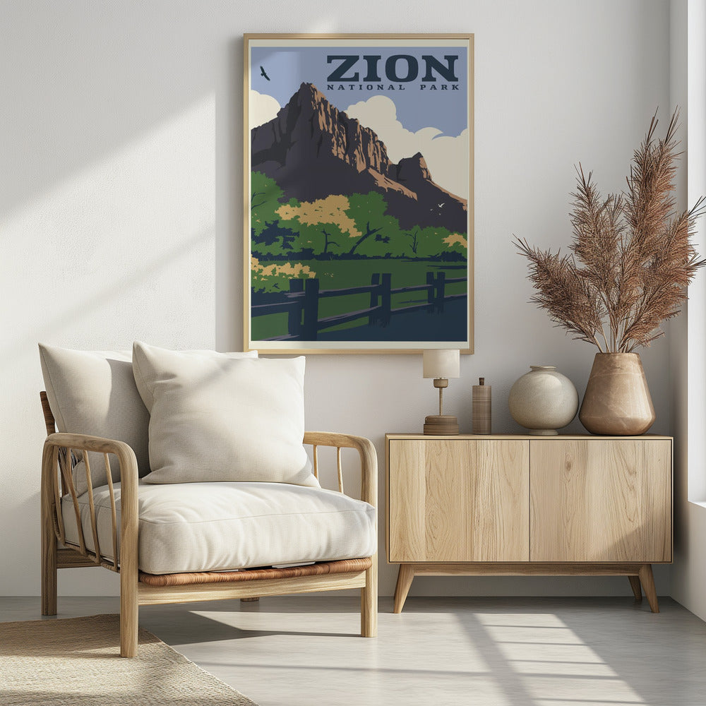 Zion National Park Travel Print Poster