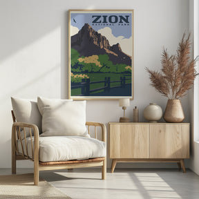 Zion National Park Travel Print Poster