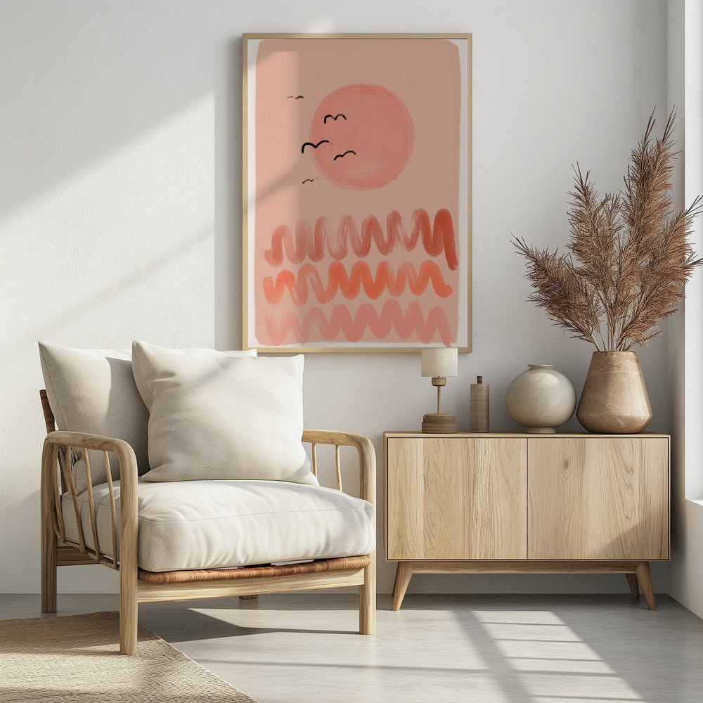 Peachy Sunset Poster