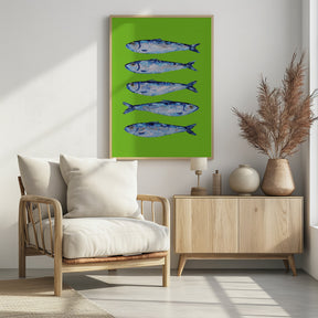 Sardines Lime Green Poster