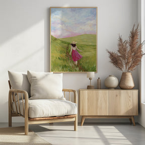 Girl in a meadow Poster