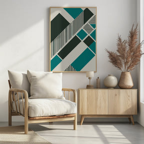 Geometric Teal Poster