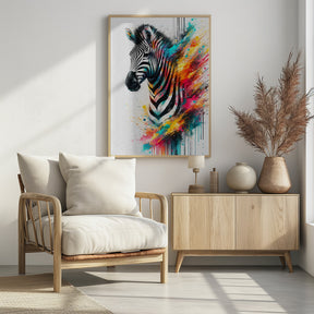 Colorful Zebra Poster