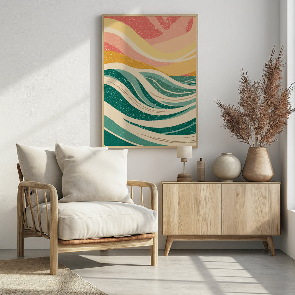 Abstract Sea Waves Poster