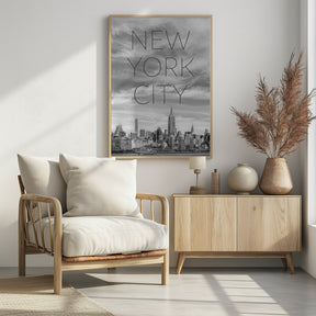 NYC Midtown Manhattan | Text &amp; Skyline Poster