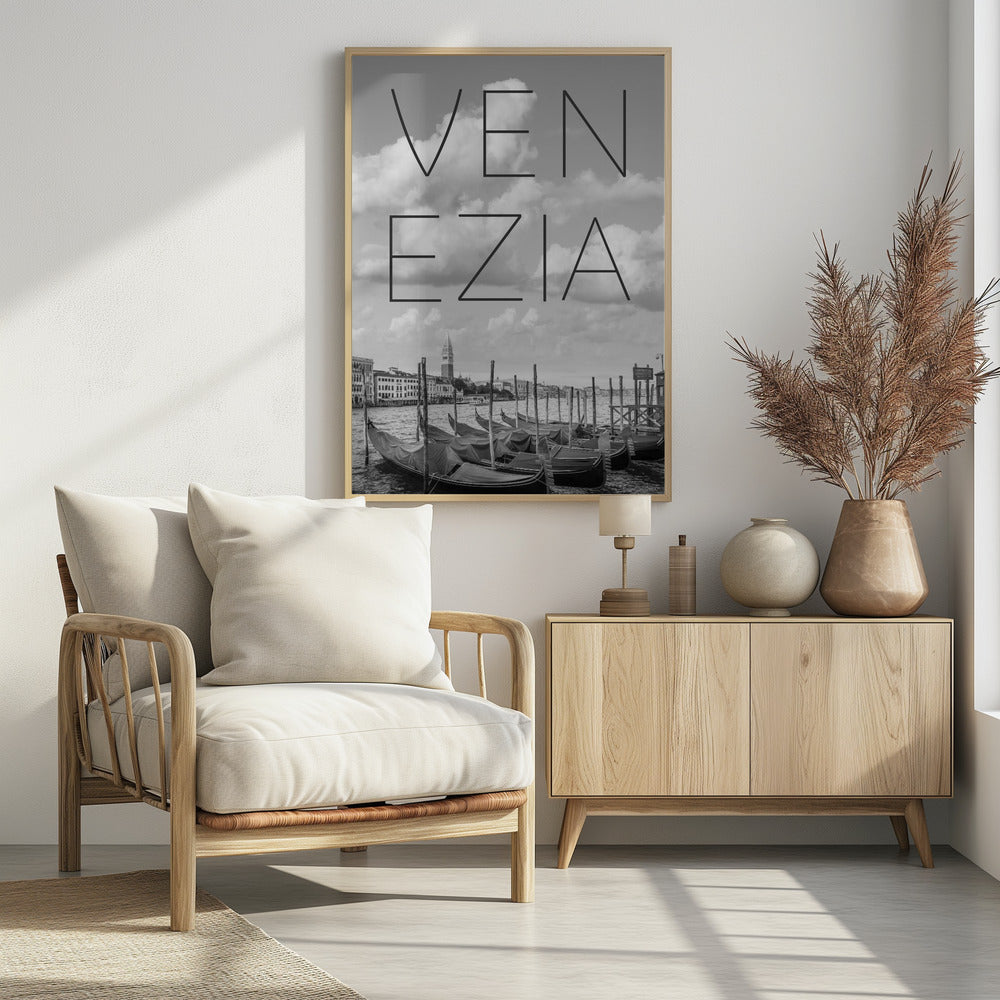 VENICE Grand Canal and St Mark&#039;s Campanile | Text &amp; Skyline Poster