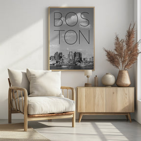 BOSTON Skyline North End &amp; Financial District | Text &amp; Skyline Poster