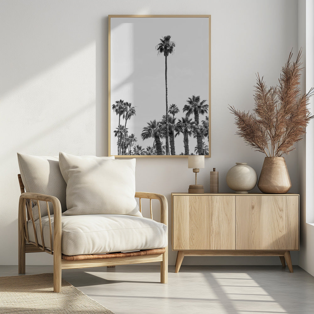 Palm Trees at the beach | monochrome Poster