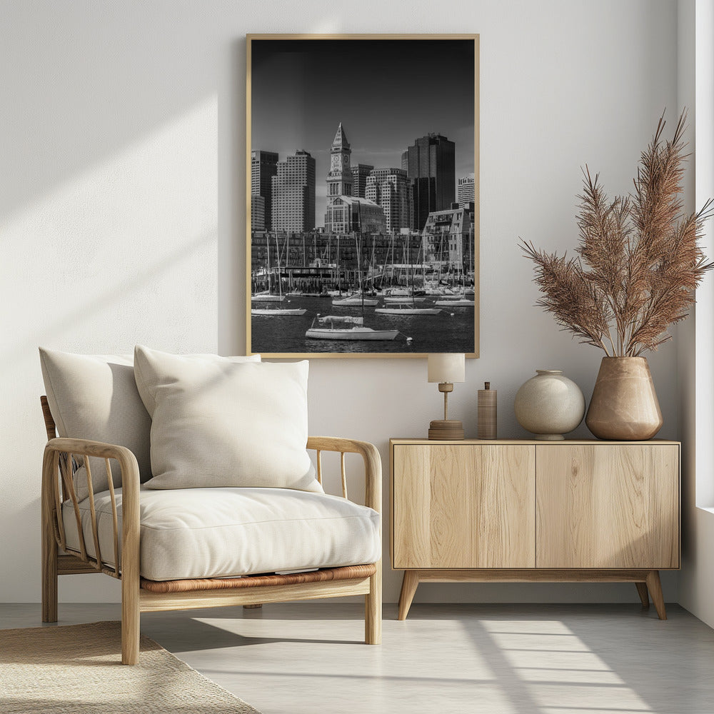 BOSTON Skyline North End &amp; Financial District Poster