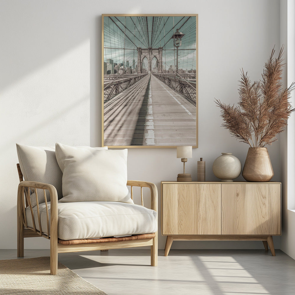 NEW YORK CITY Brooklyn Bridge | urban vintage style Poster