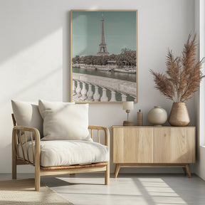 PARIS Eiffel Tower &amp; River Seine | urban vintage style Poster