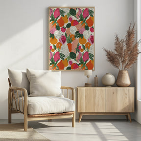 Fresh fruits pattern Poster