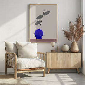 Blue round vase Poster