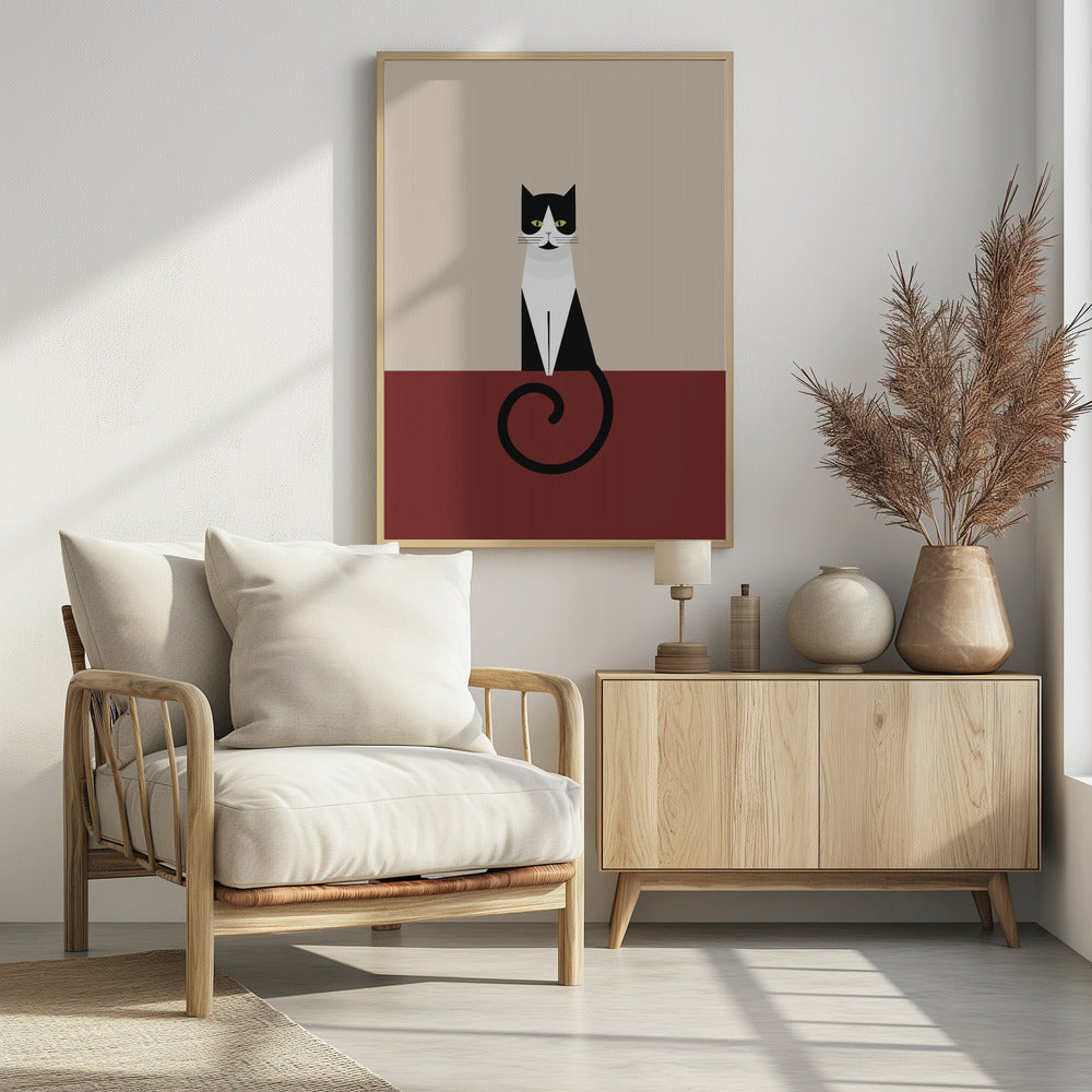 Coco as a geometric cat Poster