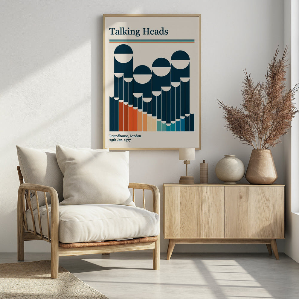 Talking Heads Retro Gig Poster Poster