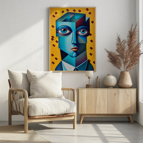 Cubist Abstract Face Poster