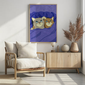 Cats in Bed Poster