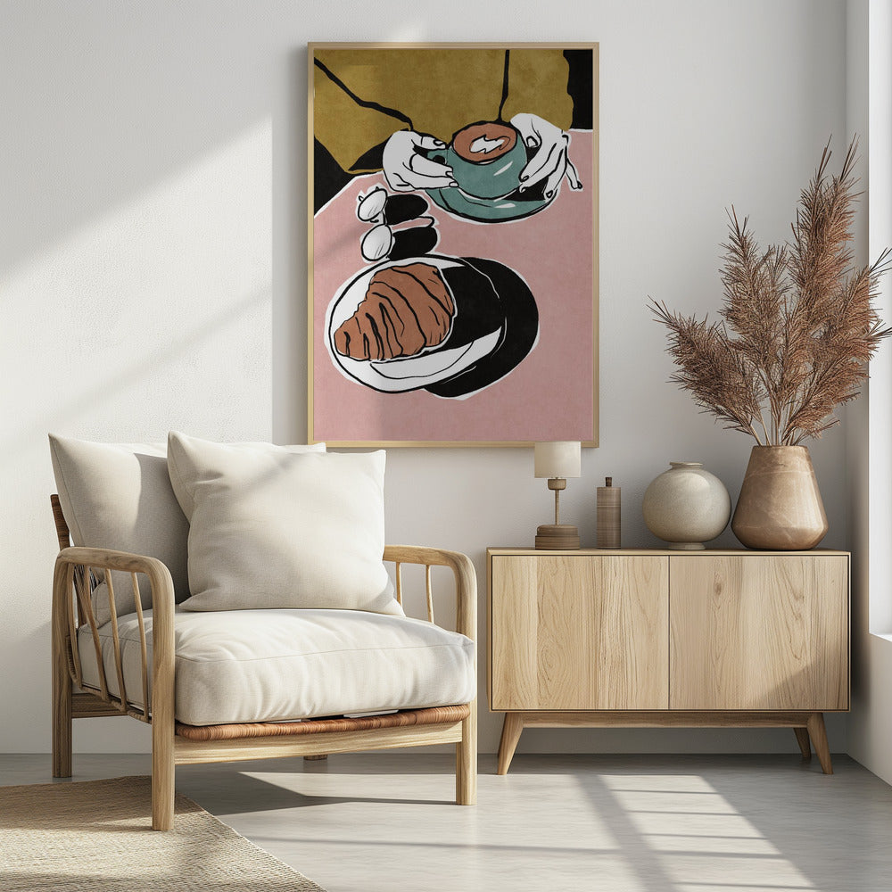 Croissant et café au lait Poster