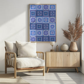 Granny squares blanket in blue Poster