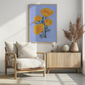 Bouquet of orange California poppies Poster