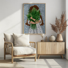 Girl with posy Poster