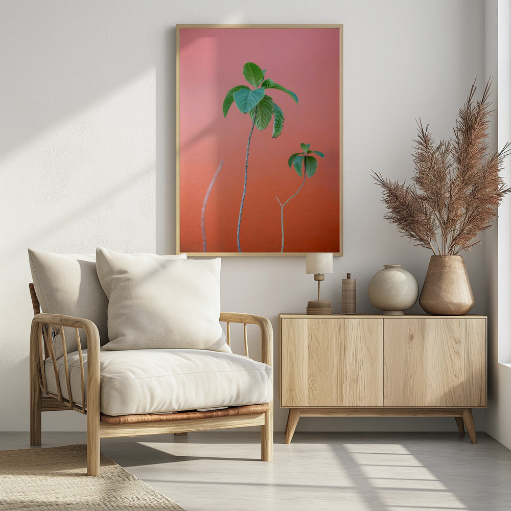 Green on Orange | Oaxaca Botanical vibes Poster