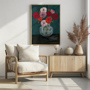 Vase with poppys Poster