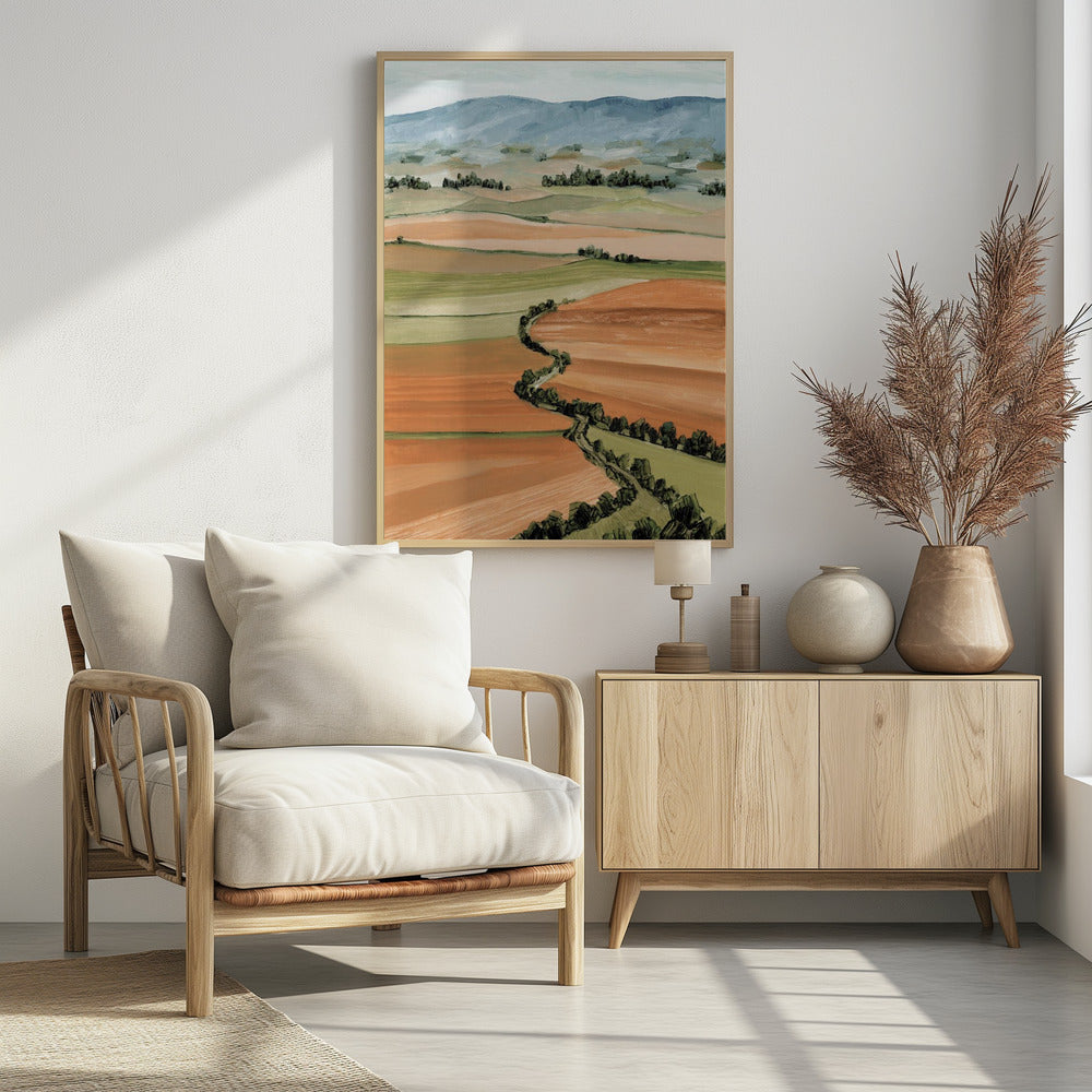 Queniva patchwork landscape Poster