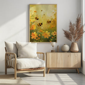 Bees and Flowers Poster