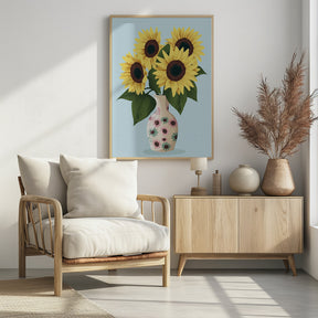 Vase of Sunflowers Poster