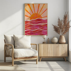 Sea Sunset Pink Poster