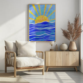 Sea Sunset Blue Poster