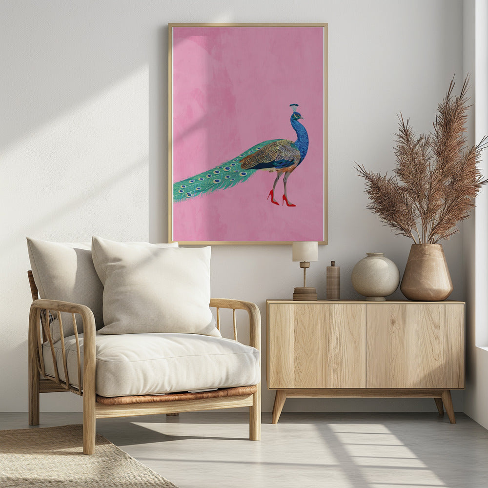 Peacock wearing heels Poster