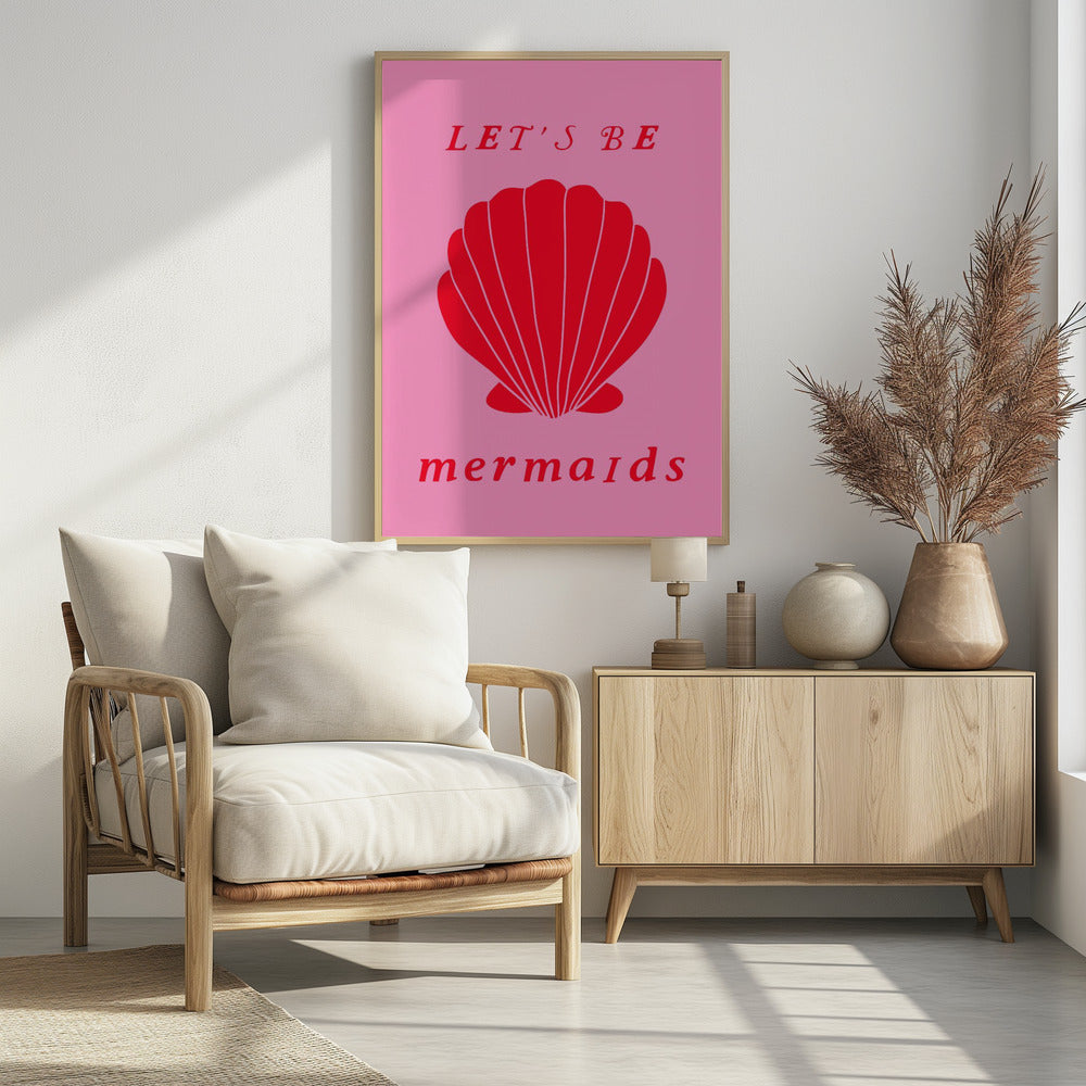 Mermaidspinkred Ratioiso Poster