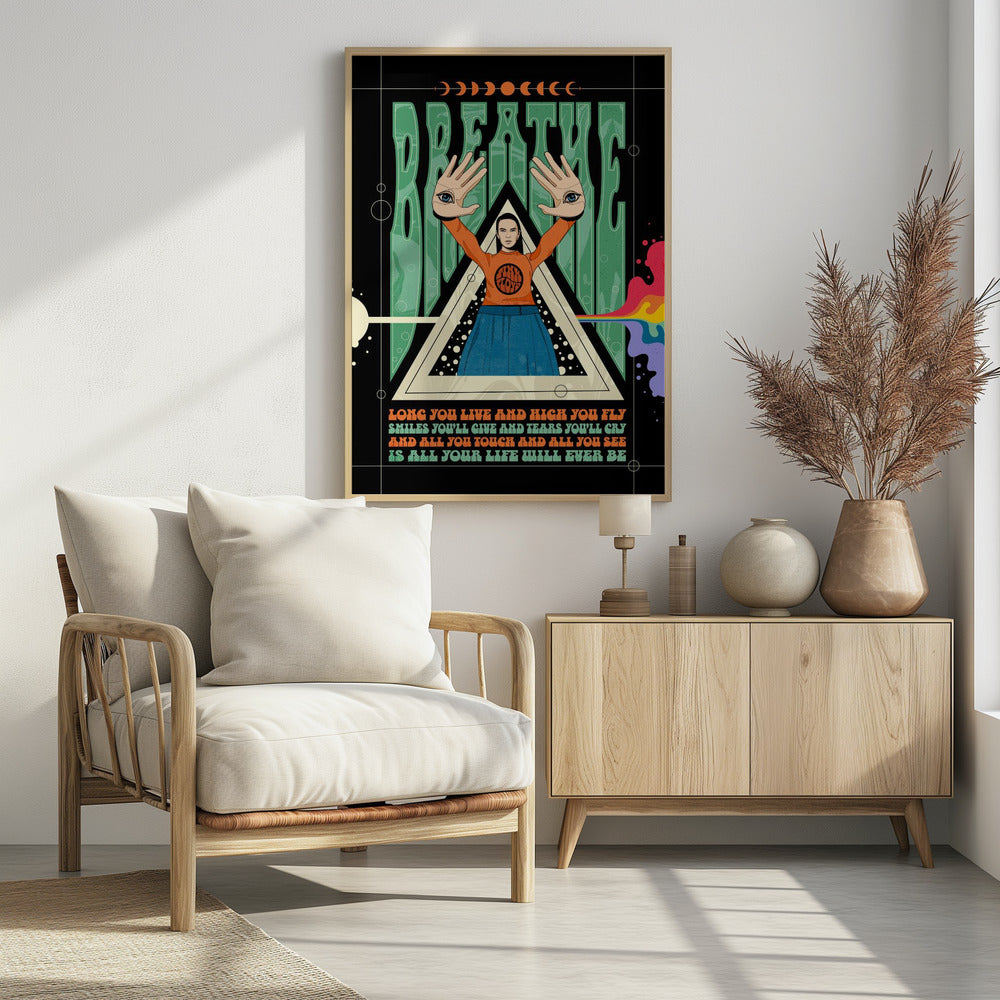 Breathe Lyrics Psychedelic Poster